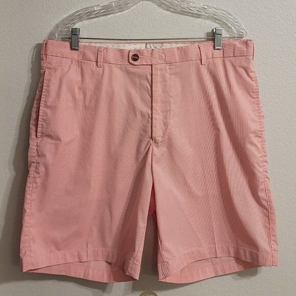 Peter Millar Pink Corded Striped Flex Cotton Casual Shorts Sz 36 - Picture 1 of 3